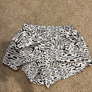 Adidas Black and White Athletic Shorts with Geometric Pattern